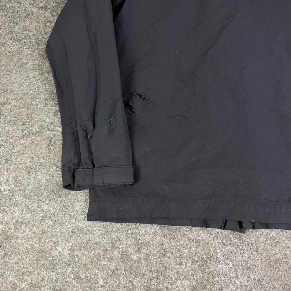 Nike Mens Field Jacket Black Utility M65 Style Full Zip Coat Small Distressed